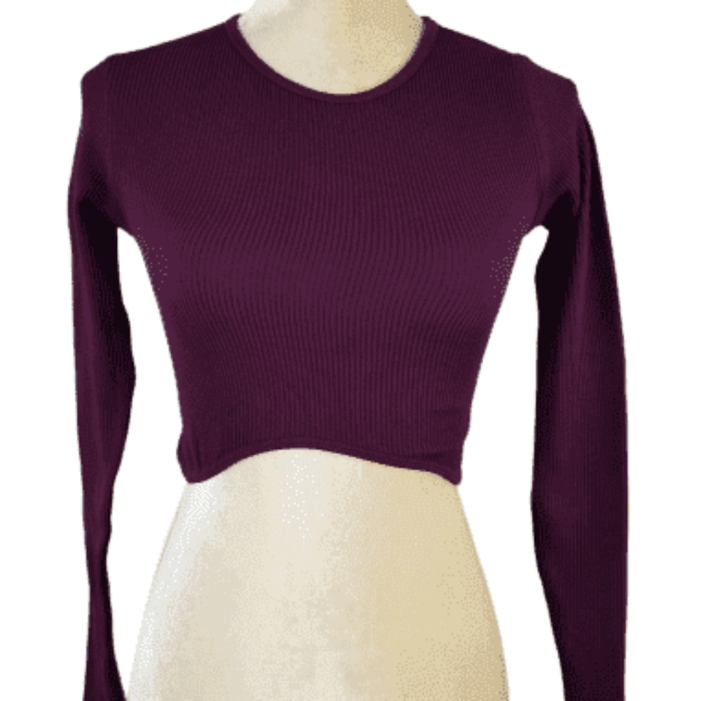 Zara women's plum crop shirt size XS